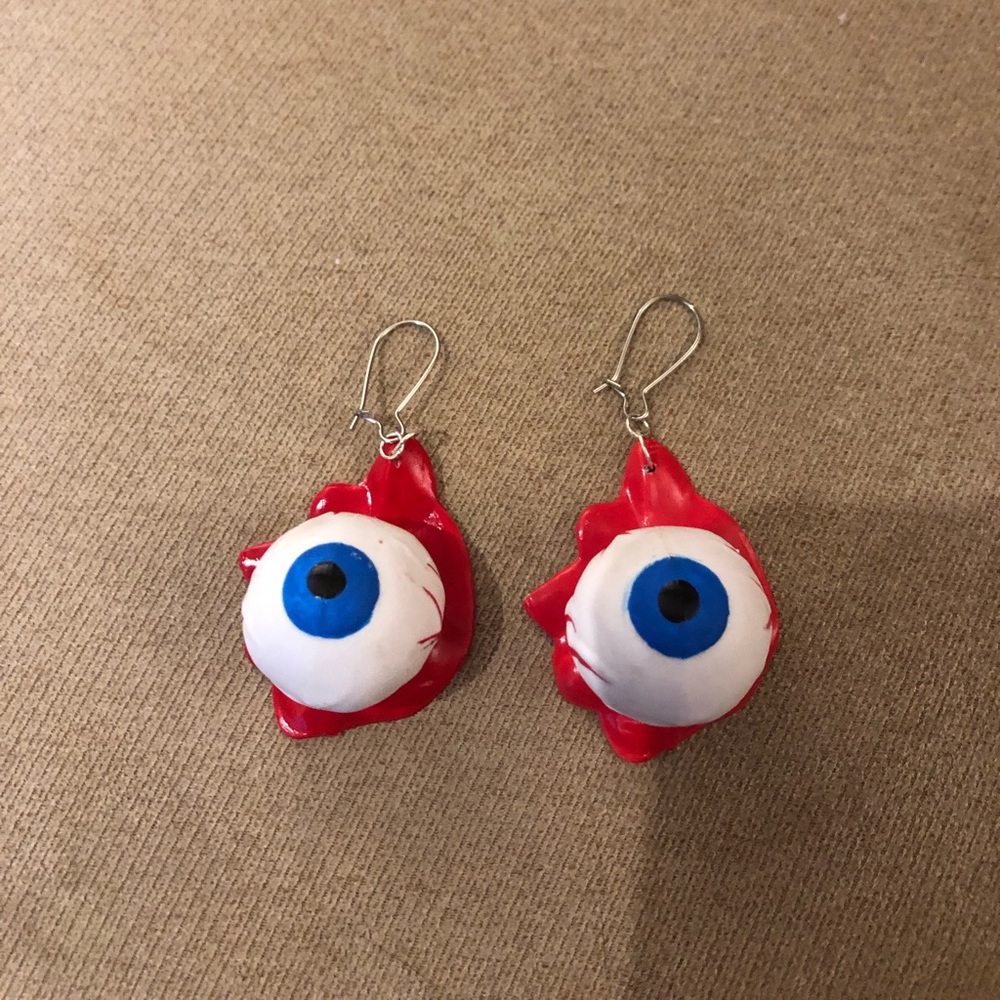 Handmade Blue Eyeball Earrings